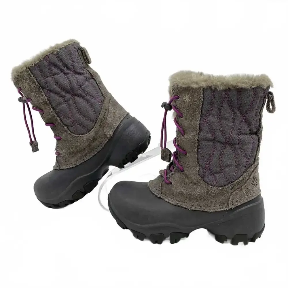 Columbia Gray Purple Winter Boots | Girls 11T Regular